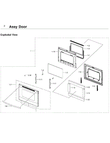 Door parts for Samsung Range NE59J3420SW/AA / 0007 from AppliancePartsPros.com