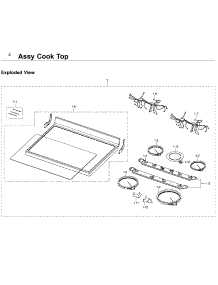 Cooktop parts for Samsung Range NE59J3420SW/AA / 0007 from AppliancePartsPros.com