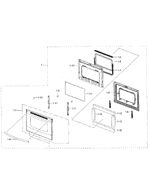 Door Section parts for Samsung Range NE59J3420SW/AA / 0003 from AppliancePartsPros.com