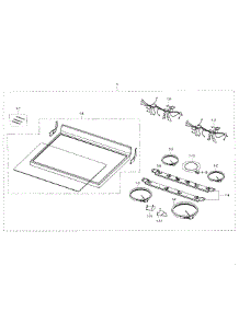Cooktop Section parts for Samsung Range NE59J3420SW/AA / 0003 from AppliancePartsPros.com