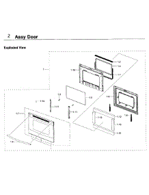 Door parts for Samsung Range NE59J3420SW/AA / 0005 from AppliancePartsPros.com