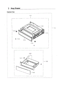 Drawer parts for Samsung Range NE59J3420SW/AA / 0005 from AppliancePartsPros.com
