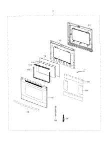 Door parts for Samsung Range NE59J3421SS/AA / 0002 from AppliancePartsPros.com