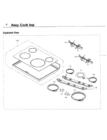 Cooktop parts for Samsung Range NE59K3310SB/AA / 0000 from AppliancePartsPros.com
