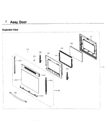 Door parts for Samsung Range NE59K3310SW/AA / 0000 from AppliancePartsPros.com