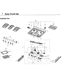 Cooktop parts for Samsung Range NX58J5600SG/AA / 0000 from AppliancePartsPros.com