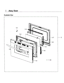 Door parts for Samsung Range NX58K3310SB/AA / 0000 from AppliancePartsPros.com