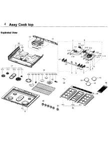 Cooktop parts for Samsung Range NX58K9500WG/AA / 0000 from AppliancePartsPros.com