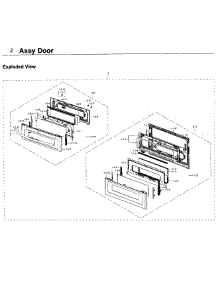 Door parts for Samsung Range NY58J9850WS/AA / 0000 from AppliancePartsPros.com