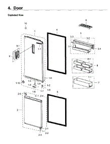 Door parts for Samsung Refrigerator RB12J8896S4/AA / 0001 from AppliancePartsPros.com