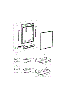 Fridge Door parts for Samsung Refrigerator RB217ABPN/XAA / 0000 from AppliancePartsPros.com