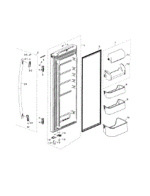 Fridge Door R parts for Samsung Refrigerator RF18HFENBBC/AA / 0000 from AppliancePartsPros.com