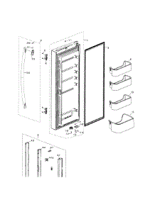 Fridge Door L parts for Samsung Refrigerator RF18HFENBSP/AA / 0000 from AppliancePartsPros.com