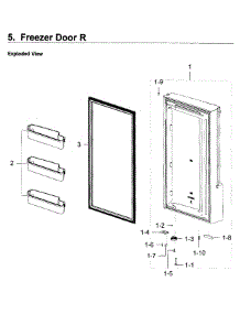 Freezer Door R parts for Samsung Refrigerator RF22K9381SG/AA / 0001 from AppliancePartsPros.com