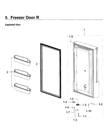 Freezer Door R parts for Samsung Refrigerator RF22K9381SG/AA / 0002 from AppliancePartsPros.com