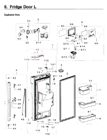 Fridge Door L parts for Samsung Refrigerator RF22K9381SG/AA / 0000 from AppliancePartsPros.com