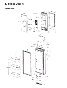 Fridge Door R parts for Samsung Refrigerator RF22K9581SG/AA / 0002 from AppliancePartsPros.com