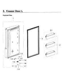 Freezer Door L parts for Samsung Refrigerator RF22K9581SG/AA / 0001 from AppliancePartsPros.com