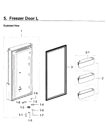 Freezer Door L parts for Samsung Refrigerator RF22K9581SR/AA / 0001 from AppliancePartsPros.com