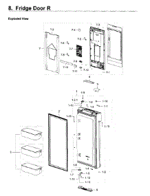 Fridge Door R parts for Samsung Refrigerator RF22K9581SR/AA / 0001 from AppliancePartsPros.com