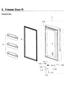 Freezer Door R parts for Samsung Refrigerator RF22K9581SR/AA / 0002 from AppliancePartsPros.com
