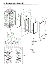 Fridge Door R parts for Samsung Refrigerator RF22KREDBSG/AA / 0003 from AppliancePartsPros.com
