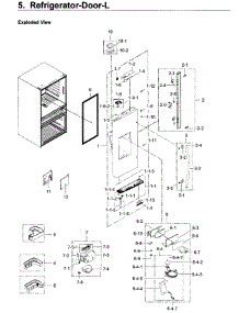 Fridge Door L parts for Samsung Refrigerator RF22KREDBSG/AA / 0002 from AppliancePartsPros.com