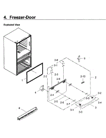 Freezer Door parts for Samsung Refrigerator RF22KREDBSR/AA / 0001 from AppliancePartsPros.com