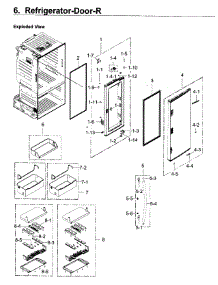 Fridge Door R parts for Samsung Refrigerator RF22KREDBSR/AA / 0001 from AppliancePartsPros.com