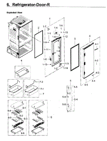 Fridge Door R parts for Samsung Refrigerator RF22KREDBSR/AA / 0004 from AppliancePartsPros.com