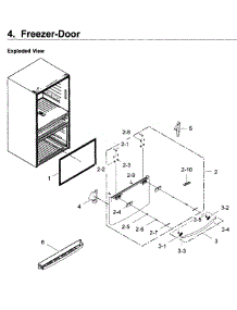 Freezer Door parts for Samsung Refrigerator RF22KREDBSR/AA / 0002 from AppliancePartsPros.com