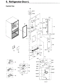 Fridge Door L parts for Samsung Refrigerator RF22KREDBSR/AA / 0002 from AppliancePartsPros.com