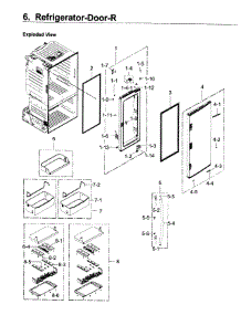 Fridge Door R parts for Samsung Refrigerator RF22KREDBSR/AA / 0002 from AppliancePartsPros.com