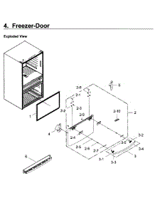 Freezer Door parts for Samsung Refrigerator RF22KREDBSR/AA / 0000 from AppliancePartsPros.com