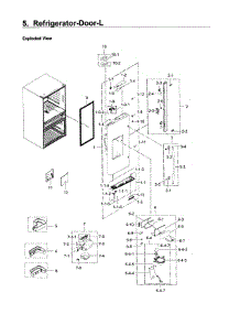 Fridge Door L parts for Samsung Refrigerator RF22KREDBSR/AA / 0000 from AppliancePartsPros.com