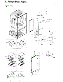 Fridge Door R parts for Samsung Refrigerator RF23HTEDBSR/AA / 0008 from AppliancePartsPros.com