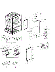 Right Door parts for Samsung Refrigerator RF23HTEDBSR/AA / 0005 from AppliancePartsPros.com
