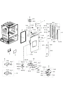 Left Door parts for Samsung Refrigerator RF23HTEDBSR/AA / 0006 from AppliancePartsPros.com