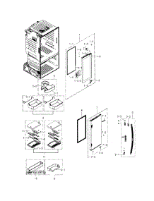 Fridge Door parts for Samsung Refrigerator RF23HTEDBSR/AA / 0002 from AppliancePartsPros.com