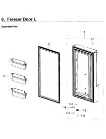 Freezer Door L parts for Samsung Refrigerator RF23J9011SG/AA / 0005 from AppliancePartsPros.com