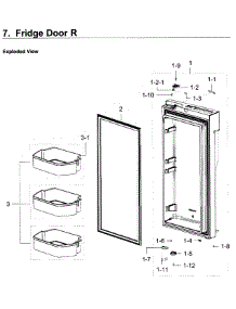 Fridge Door R parts for Samsung Refrigerator RF23J9011SG/AA / 0005 from AppliancePartsPros.com