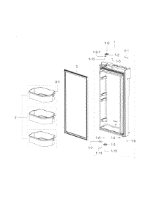 Fridge Door R parts for Samsung Refrigerator RF23J9011SG/AA / 0002 from AppliancePartsPros.com