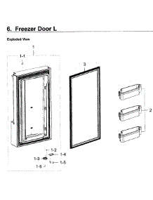 Freezer Door L parts for Samsung Refrigerator RF23J9011SR/AA / 0007 from AppliancePartsPros.com