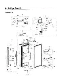 Fridge Door L parts for Samsung Refrigerator RF23J9011SR/AA / 0007 from AppliancePartsPros.com
