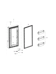 Freezer Door L parts for Samsung Refrigerator RF23J9011SR/AA / 0001 from AppliancePartsPros.com