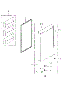 Freezer Door L parts for Samsung Refrigerator RF24J9960S4/AA / 0003 from AppliancePartsPros.com