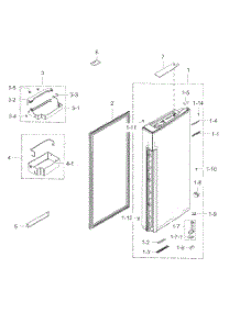 Fridge Door R parts for Samsung Refrigerator RF24J9960S4/AA / 0002 from AppliancePartsPros.com