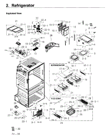Fridge parts for Samsung Refrigerator RF25HMEDBSG/AA / 0000 from AppliancePartsPros.com