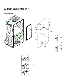 Fridge Door R parts for Samsung Refrigerator RF25HMEDBSG/AA / 0000 from AppliancePartsPros.com