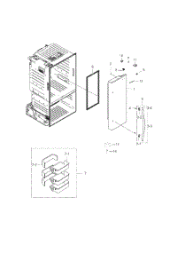 Fridge Door R parts for Samsung Refrigerator RF263TEAEBC/AA / 0004 from AppliancePartsPros.com